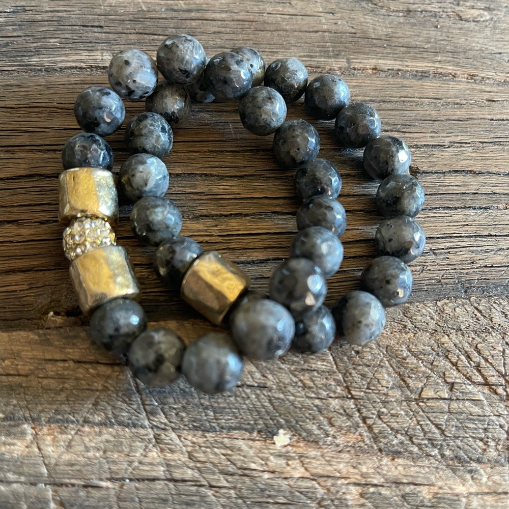 Dark gray marble beaded bracelets